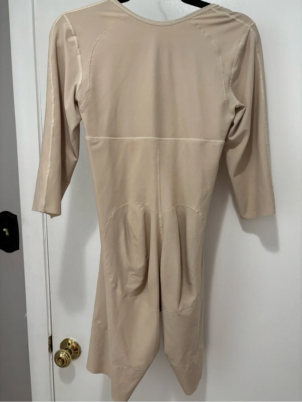 Marena Recovery Bodysuit 3/4 Sleeve Sculpting Suit in Beige XL